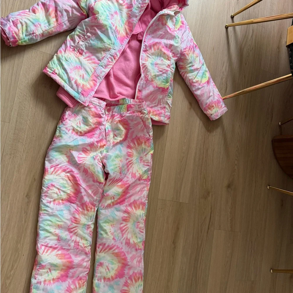 The Children's Place Pink Tie-Dye Pajama Set with Pastel Accents